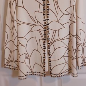 Kasper knitted L cardigan ivory beige pattern.